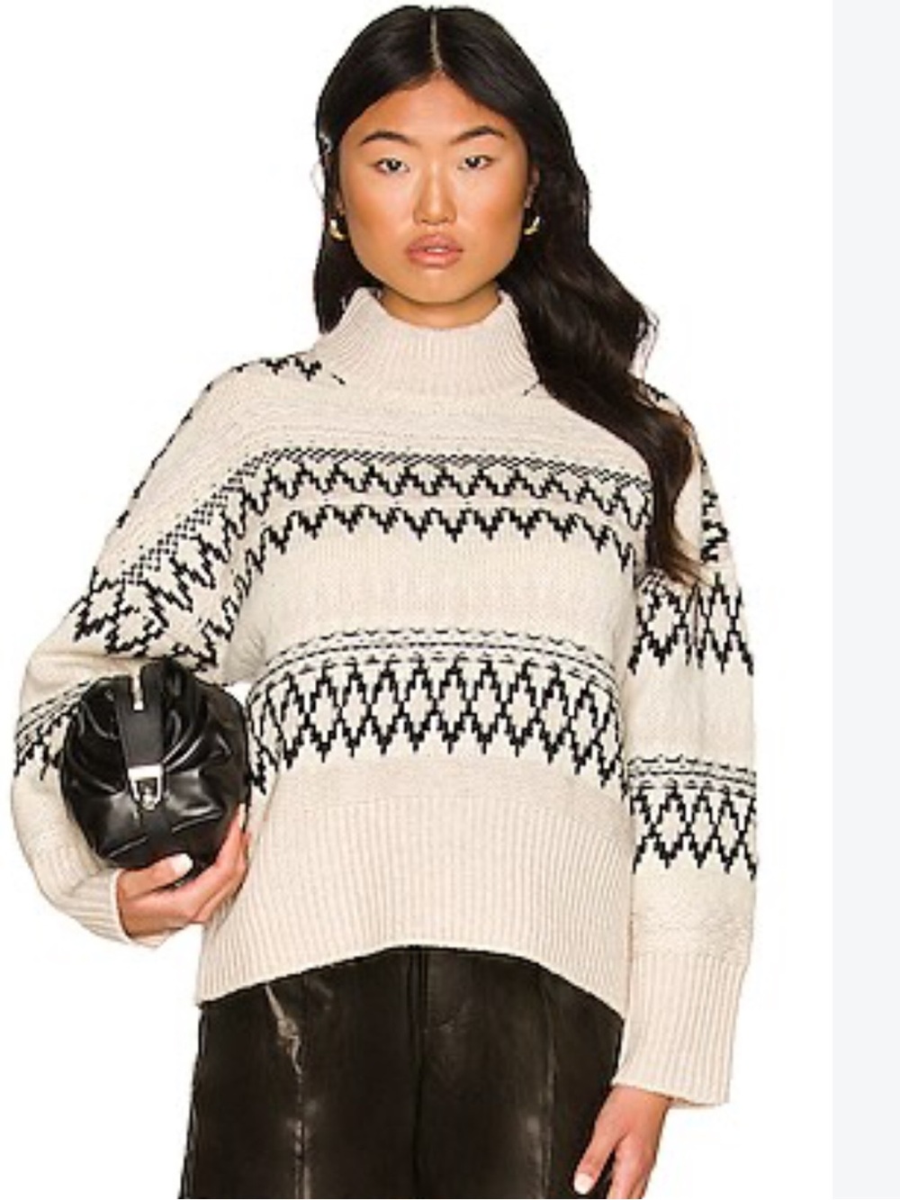 Rag & bone Willow Fairisle Wool Mock Neck Sweater